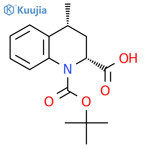 rac-(2R,4R)-1-(tert-butoxy)carbonyl-4-methyl-1,2,3,4-tetrahydroquinoline-2-carboxylic acid structure