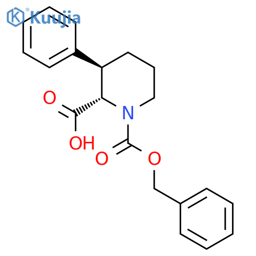 rac-(2R,3S)-1-(benzyloxy)carbonyl-3-phenylpiperidine-2-carboxylic acid structure