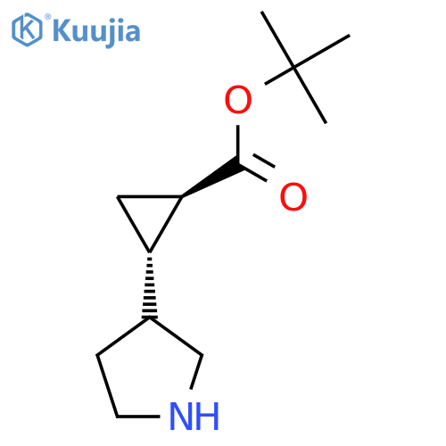 rac-tert-butyl (1R,2S)-2-(pyrrolidin-3-yl)cyclopropane-1-carboxylate structure