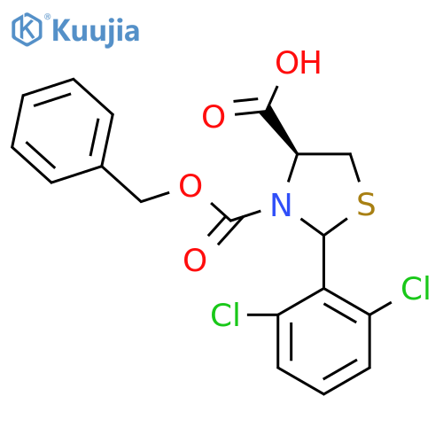 (4S)-3-(benzyloxy)carbonyl-2-(2,6-dichlorophenyl)-1,3-thiazolidine-4-carboxylic acid structure