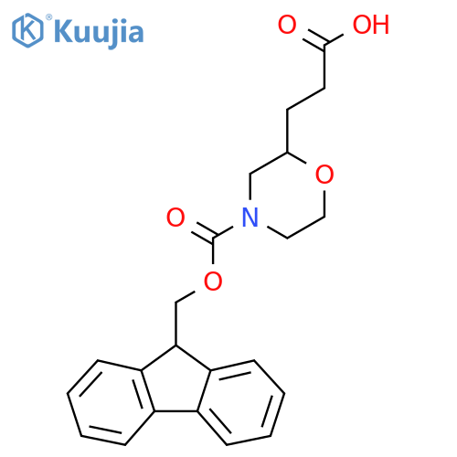 3-(4-{(9H-fluoren-9-yl)methoxycarbonyl}morpholin-2-yl)propanoic acid structure