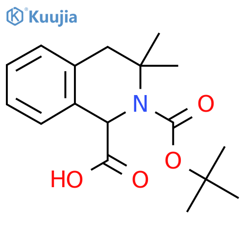 2-[(Tert-butoxy)carbonyl]-3,3-dimethyl-1,2,3,4-tetrahydroisoquinoline-1-carboxylic acid structure