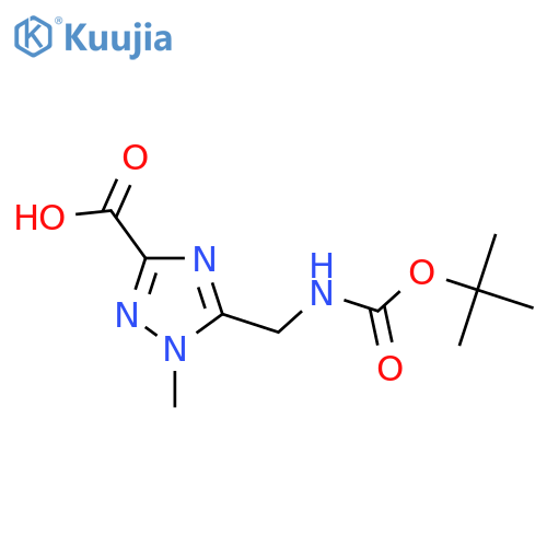 5-({(tert-butoxy)carbonylamino}methyl)-1-methyl-1H-1,2,4-triazole-3-carboxylic acid structure