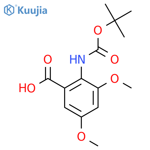 2-{[(Tert-butoxy)carbonyl]amino}-3,5-dimethoxybenzoic acid structure