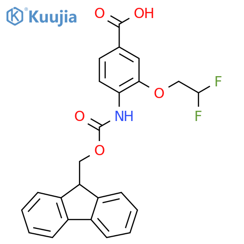 3-(2,2-difluoroethoxy)-4-({(9H-fluoren-9-yl)methoxycarbonyl}amino)benzoic acid structure