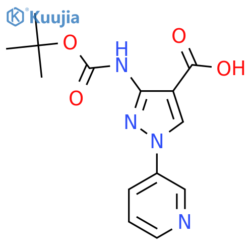 3-{(tert-butoxy)carbonylamino}-1-(pyridin-3-yl)-1H-pyrazole-4-carboxylic acid structure