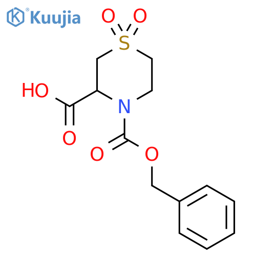 4-(benzyloxy)carbonyl-1,1-dioxo-1lambda6-thiomorpholine-3-carboxylic acid structure