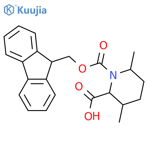 1-{(9H-fluoren-9-yl)methoxycarbonyl}-3,6-dimethylpiperidine-2-carboxylic acid structure