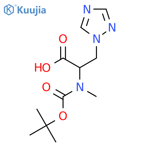2-{(tert-butoxy)carbonyl(methyl)amino}-3-(1H-1,2,4-triazol-1-yl)propanoic acid structure