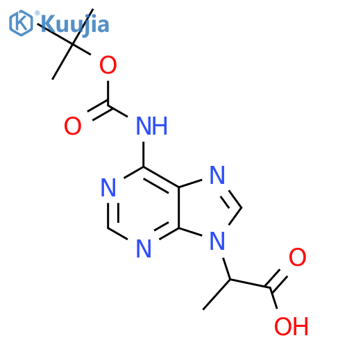 2-(6-{(tert-butoxy)carbonylamino}-9H-purin-9-yl)propanoic acid structure