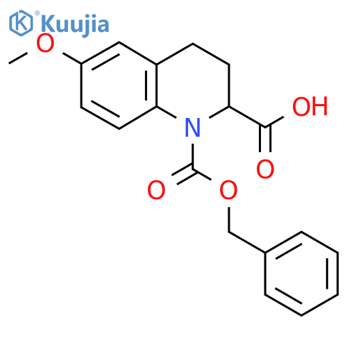 1-(benzyloxy)carbonyl-6-methoxy-1,2,3,4-tetrahydroquinoline-2-carboxylic acid structure