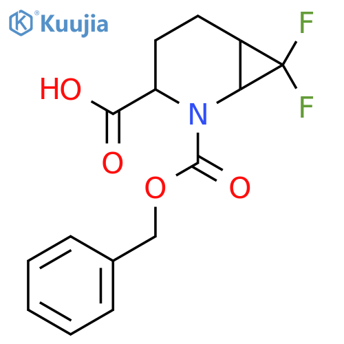 2-(benzyloxy)carbonyl-7,7-difluoro-2-azabicyclo4.1.0heptane-3-carboxylic acid structure