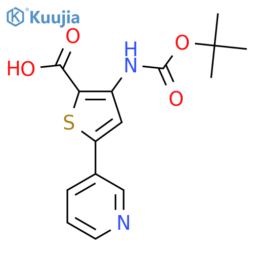 3-{(tert-butoxy)carbonylamino}-5-(pyridin-3-yl)thiophene-2-carboxylic acid structure