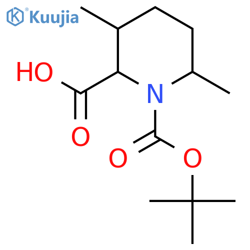 1-(tert-butoxy)carbonyl-3,6-dimethylpiperidine-2-carboxylic acid structure