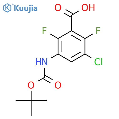 3-{(tert-butoxy)carbonylamino}-5-chloro-2,6-difluorobenzoic acid structure
