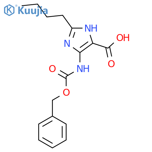 4-{(benzyloxy)carbonylamino}-2-butyl-1H-imidazole-5-carboxylic acid structure