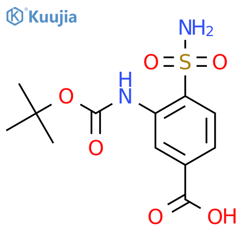 3-{(tert-butoxy)carbonylamino}-4-sulfamoylbenzoic acid structure