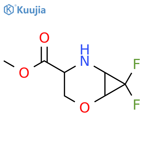 Methyl 7,7-difluoro-2-oxa-5-azabicyclo[4.1.0]heptane-4-carboxylate structure