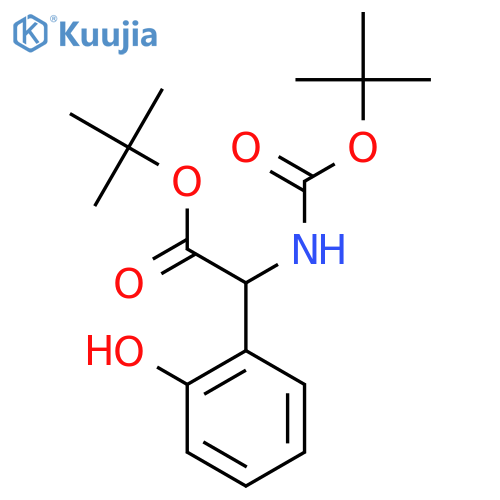 tert-butyl 2-{(tert-butoxy)carbonylamino}-2-(2-hydroxyphenyl)acetate structure