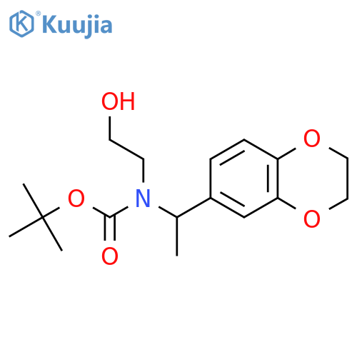tert-butyl N-1-(2,3-dihydro-1,4-benzodioxin-6-yl)ethyl-N-(2-hydroxyethyl)carbamate structure