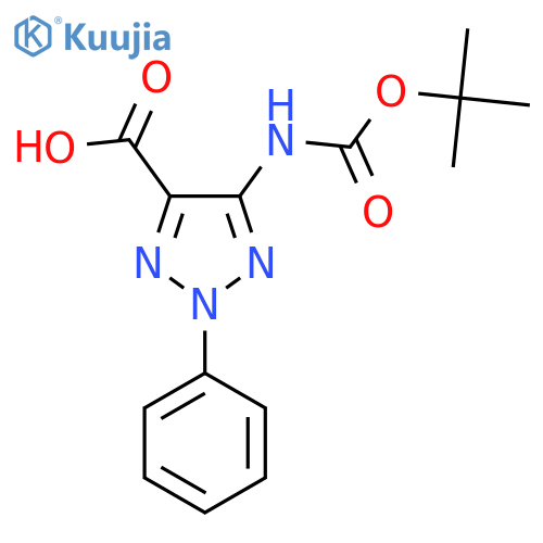 5-{(tert-butoxy)carbonylamino}-2-phenyl-2H-1,2,3-triazole-4-carboxylic acid structure