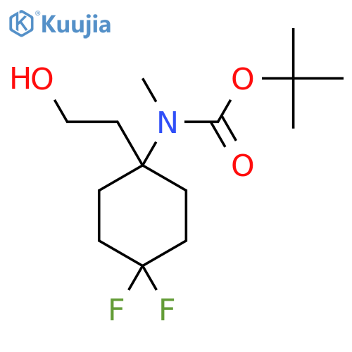 tert-butyl N-4,4-difluoro-1-(2-hydroxyethyl)cyclohexyl-N-methylcarbamate structure