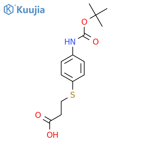 3-(4-{(tert-butoxy)carbonylamino}phenyl)sulfanylpropanoic acid structure
