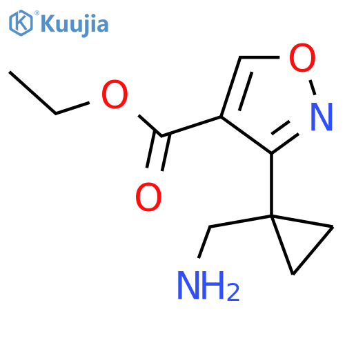 ethyl 3-1-(aminomethyl)cyclopropyl-1,2-oxazole-4-carboxylate structure