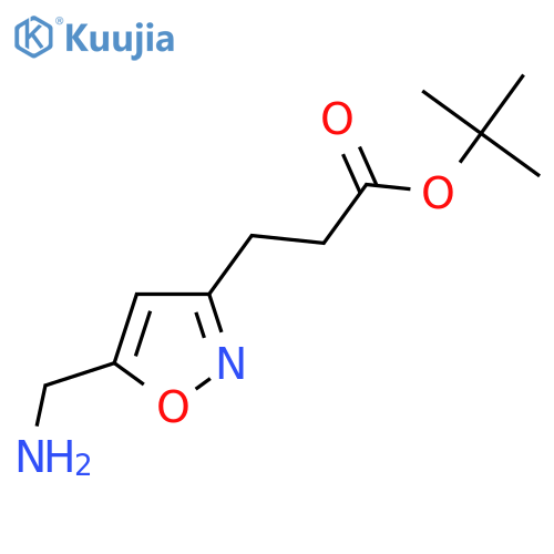 tert-butyl 3-5-(aminomethyl)-1,2-oxazol-3-ylpropanoate structure