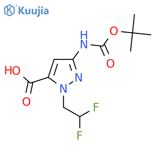 3-{(tert-butoxy)carbonylamino}-1-(2,2-difluoroethyl)-1H-pyrazole-5-carboxylic acid structure
