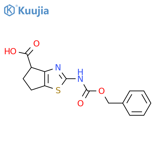 2-{[(benzyloxy)carbonyl]amino}-4H,5H,6H-cyclopenta[d][1,3]thiazole-4-carboxylic acid structure