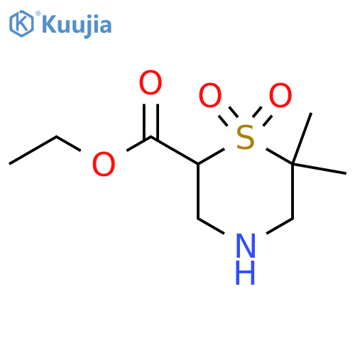 Ethyl 6,6-dimethyl-1,1-dioxo-1lambda6-thiomorpholine-2-carboxylate structure
