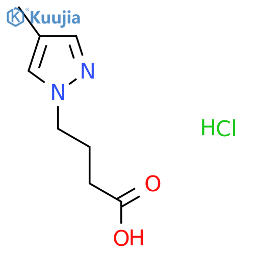 4-(4-methyl-1H-pyrazol-1-yl)butanoic acid hydrochloride structure