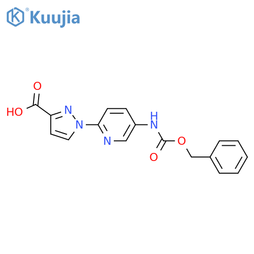 1-(5-{[(benzyloxy)carbonyl]amino}pyridin-2-yl)-1H-pyrazole-3-carboxylic acid structure
