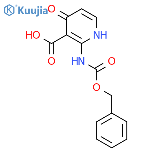 2-{(benzyloxy)carbonylamino}-4-hydroxypyridine-3-carboxylic acid structure