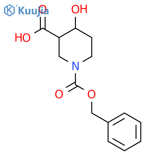 1-(benzyloxy)carbonyl-4-hydroxypiperidine-3-carboxylic acid structure