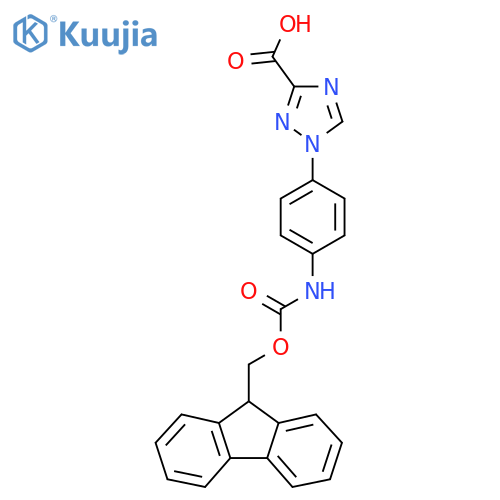 1-4-({(9H-fluoren-9-yl)methoxycarbonyl}amino)phenyl-1H-1,2,4-triazole-3-carboxylic acid structure