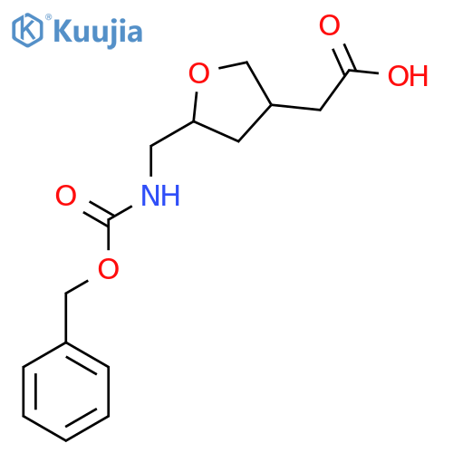 2-5-({(benzyloxy)carbonylamino}methyl)oxolan-3-ylacetic acid structure