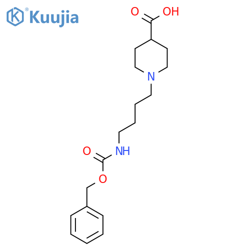 1-(4-{(benzyloxy)carbonylamino}butyl)piperidine-4-carboxylic acid structure
