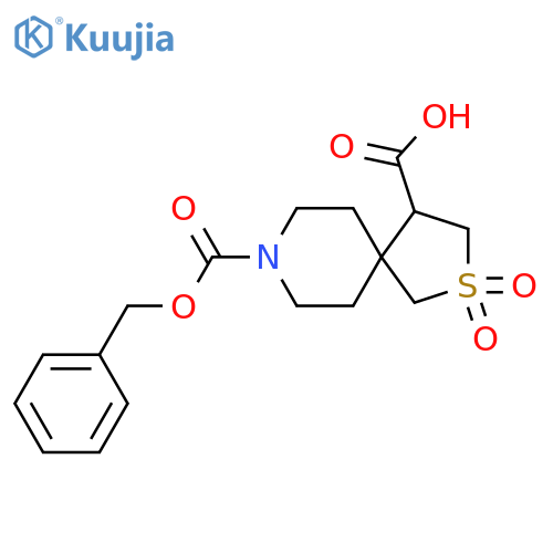 8-(benzyloxy)carbonyl-2,2-dioxo-2lambda6-thia-8-azaspiro4.5decane-4-carboxylic acid structure