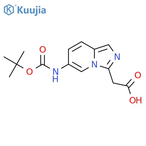 2-(6-{(tert-butoxy)carbonylamino}imidazo1,5-apyridin-3-yl)acetic acid structure