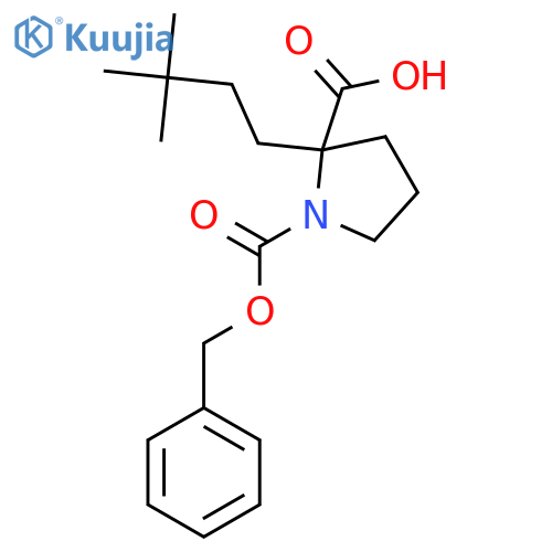 1-(benzyloxy)carbonyl-2-(3,3-dimethylbutyl)pyrrolidine-2-carboxylic acid structure