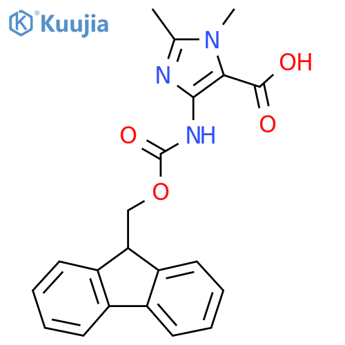 4-({[(9H-fluoren-9-yl)methoxy]carbonyl}amino)-1,2-dimethyl-1H-imidazole-5-carboxylic acid structure