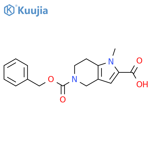 5-[(benzyloxy)carbonyl]-1-methyl-1H,4H,5H,6H,7H-pyrrolo[3,2-c]pyridine-2-carboxylic acid structure