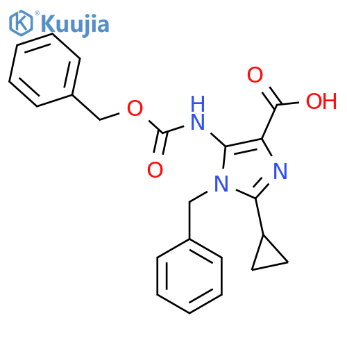 1-benzyl-5-{(benzyloxy)carbonylamino}-2-cyclopropyl-1H-imidazole-4-carboxylic acid structure