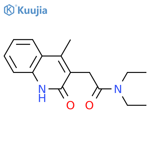N,N-diethyl-2-(2-hydroxy-4-methylquinolin-3-yl)acetamide structure