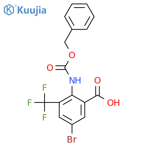 2-{(benzyloxy)carbonylamino}-5-bromo-3-(trifluoromethyl)benzoic acid structure