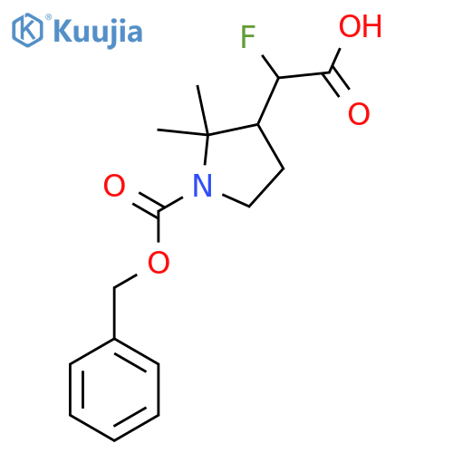 2-{1-(benzyloxy)carbonyl-2,2-dimethylpyrrolidin-3-yl}-2-fluoroacetic acid structure