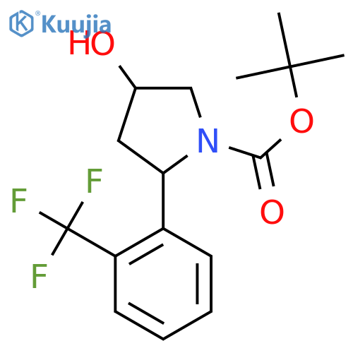 tert-butyl 4-hydroxy-2-2-(trifluoromethyl)phenylpyrrolidine-1-carboxylate structure