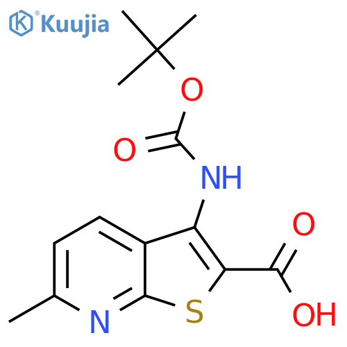3-{(tert-butoxy)carbonylamino}-6-methylthieno2,3-bpyridine-2-carboxylic acid structure